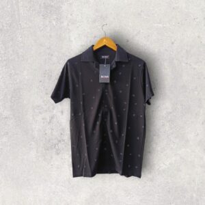 Black Polo T shirt with Buttons